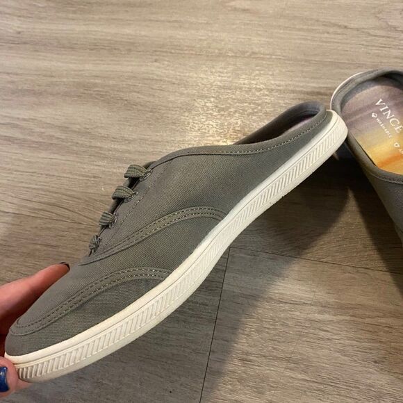 VInce Camuto Celiste green washable canvas slip on backless aced up mule size 7 - Picture 8 of 10